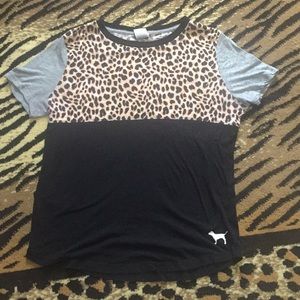 Pink VS cheetah tee
